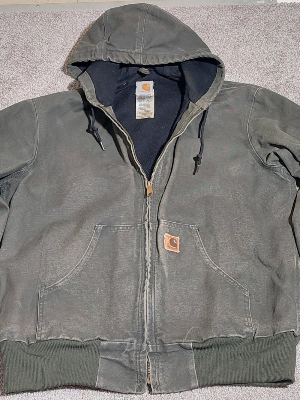 Vintage Carhartt J25 MOS Moss Green Sandstone Duck Active Farm Aged 2006 Size M - Picture 8 of 9